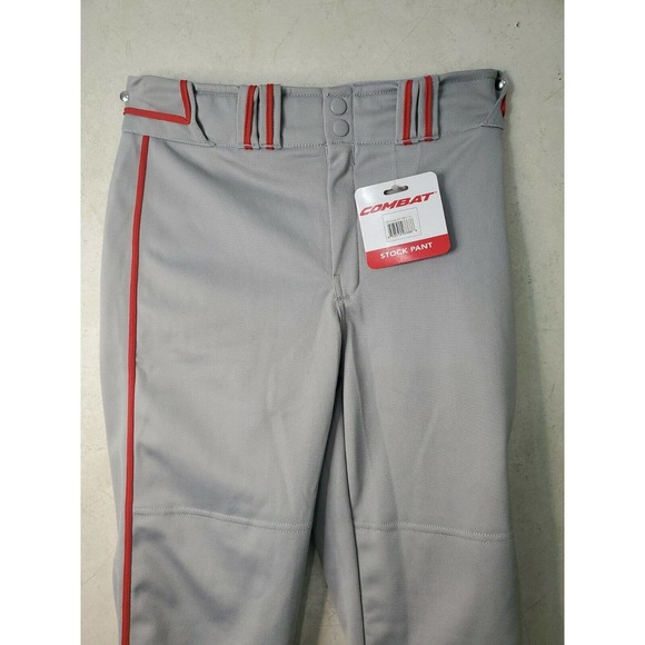 Combat Stock youth XL White Baseball/ Softball Pants With red Piping with Tags - Picture 1 of 7